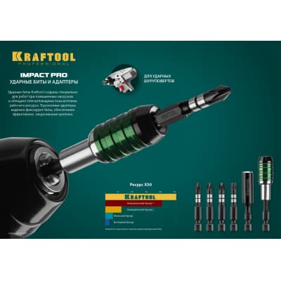 Биты KRAFTOOL PH2, 50 мм, 2 шт., Cr-Mo сталь 26191-2-50-S2