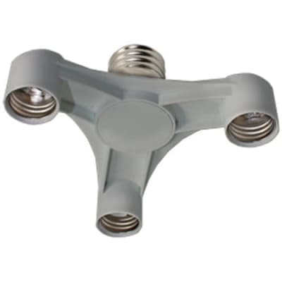 Переходник Ecola base с цоколя E40 на 3хE27 Широкий Серебряный A8T37SEAY