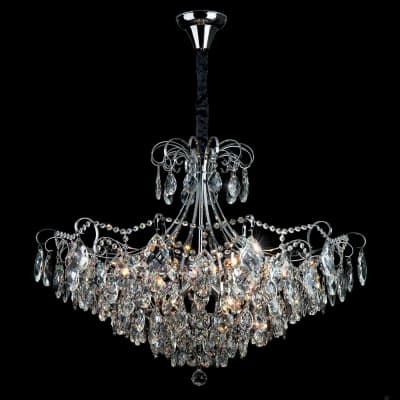 Люстра хрустальная Eurosvet Crystal 10080/12 хром/прозрачный хрусталь Strotskis