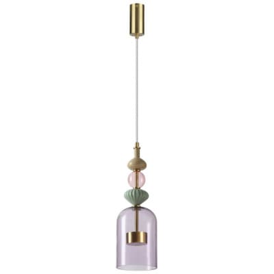 Подвесной светильник Odeon Light Palleta 5045/12LA-26002 античн.бронза/фиолетовый/металл/стекло/керамика LED 12W 4000К 1400Лм
