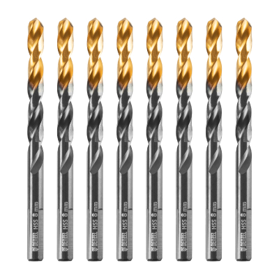 Сверло по металлу, 8 мм, HSS-Tin, Golden Tip, 8 шт. Denzel 717219