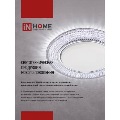 Светильник встраиваемый IN HOME GX53R-crystal R32L-CC с подсветкой 4К под GX53 Прозрачный/Хром 4690612044309