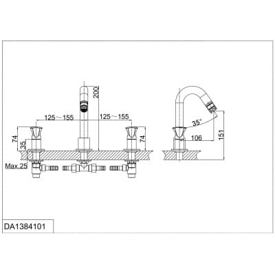 Смеситель для раковины D&K Hessen Grimm (DA1384101)