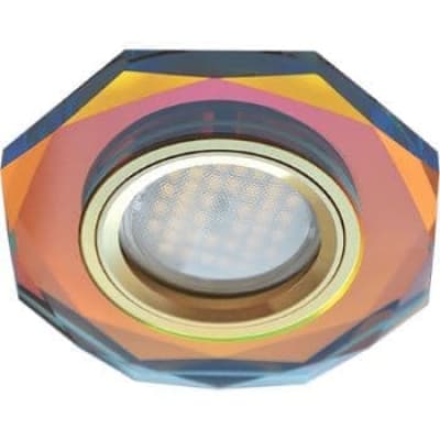 Встраиваемый светильник Ecola MR16 DL1652 GU5.3 Glass золото/мультиколор FM1652EFF
