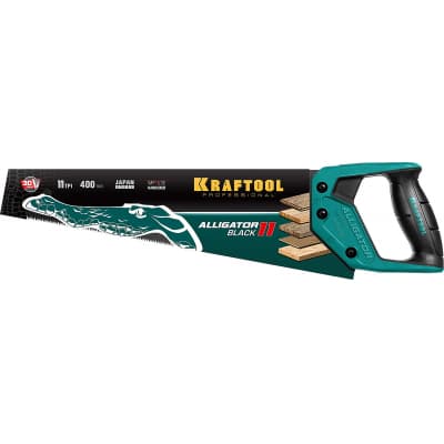 Ножовка для точного реза "Alligator BLACK 11", 400 мм, 11 TPI 3D зуб, KRAFTOOL 15205-40
