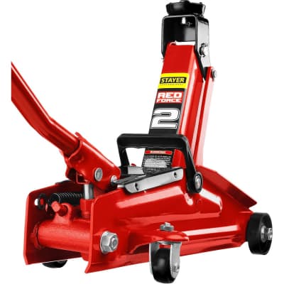 Домкрат гидравлический подкатной RED FORCE STAYER 2т, 130-350 мм 43153-2