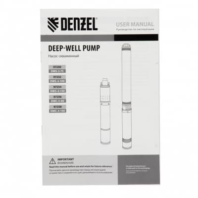 Скважинный насос DWS-4-100, винтовой, диаметр 4, 800 Вт, 1700 л/ч, напор 100 м Denzel 97252