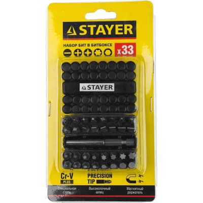 Набор бит с адаптером STAYER 33 шт. 26085-H33