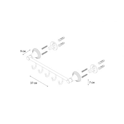 Планка FIXSEN Luksor 5 крючков (FX-71605-5B)