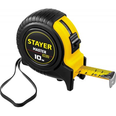 STAYER MASTER 10м / 25мм рулетка в ударостойком обрезиненном корпусе 34025-10_z01