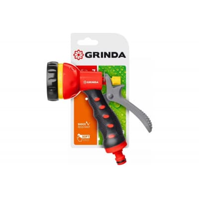 GRINDA T-7, 7 режимов, курок сзади, пистолет поливочный, пластиковый с TPR 8-427185