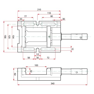 KRAFTOOL, 100 мм, станочные трехсторонние сверлильные тиски 32716-100