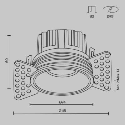 Точечный светильник Maytoni Round DL058-12W3K-TRS-W