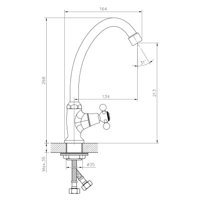 Смеситель для кухонной мойки DECOROOM DR54 (DR54010)
