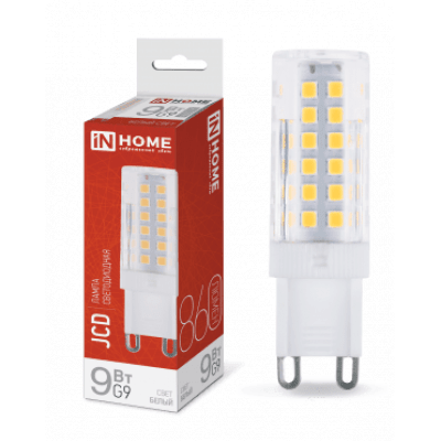 Лампа светодиодная LED-JCD 9Вт 230В G9 4000К 860Лм IN HOME 4690612036380