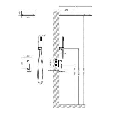 Душевая система встроенная Timo Briana SX-7139/03SM черный