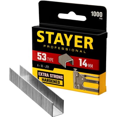 STAYER 14 мм скобы для степлера узкие тип 53, 1000 шт 3159-14_z02