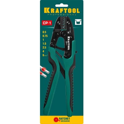 CP-1 пресс-клещи для втулочных наконечников 0.5 - 6 мм.кв, KRAFTOOL 45461-1