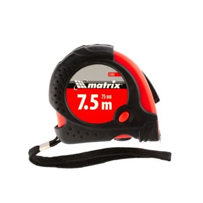 Рулетка Status Magnet fixation, 7,5 м х 25 мм, обрезиненный корпус, зацеп с магнитом Matrix 31031