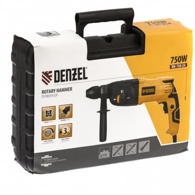 Перфоратор электрический RH-750-24, SDS-plus, 750 Вт, 2.5 Дж, 3 режима Denzel 26605