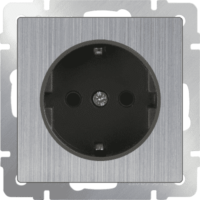 Розетка с заземлением и шторками Werkel WL02-SKGS-01-IP44 глянцевый никель 4690389075810