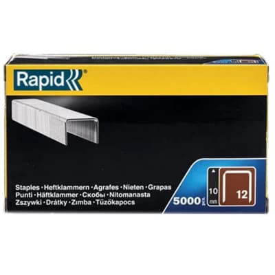 Скобы тонкие RAPID тип 80 (12 / ВеА 80 / Prebena A / Senco AT), 10 мм, 5000 шт., широкие, 40100519