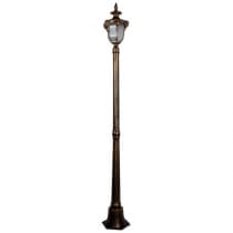 Светильник садово-парковый, серии «Флоренция» FERON PL4047 1*60W, E27, 230V, IP44, цвет черное золото, 6-и гранник, столб большой 11427