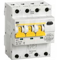 Автоматический выключатель дифференциальный IEK 34 C20 30мА MAD22-6-020-C-30