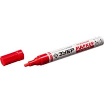 ЗУБР МК-750 красный, 2-4 мм маркер-краска, круглый наконечник 06325-3