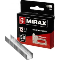 MIRAX 12 мм скобы для степлера тонкие тип 53, 1000 шт 3153-12