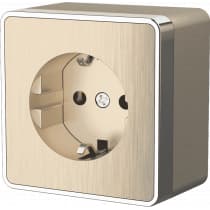 Розетка с заземлением Werkel WL15-02-01 Gallant шампань рифленый 4690389129629