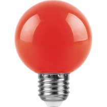 Лампа светодиодная FERON LB-371, G60 (шар), 3W 230V E27 (красный) 25905