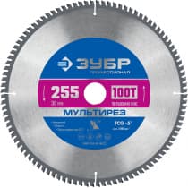 ЗУБР Мультирез 255 x 30мм 100Т, диск пильный по алюминию 36907-255-30-100_z01