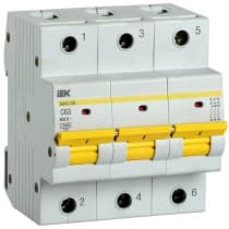 Автоматический выключатель IEK ВА47-150 3Р 63А 15кА характеристика C MVA50-3-063-C