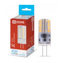 Лампа светодиодная LED-JC 5Вт 12В G4 6500К 480Лм IN HOME 4690612036106