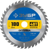 ЗУБР Оптима 180 x 20мм 40Т, диск пильный по дереву 36903-180-20-40_z01