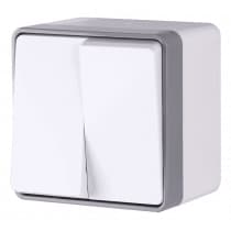 Выключатель двухклавишный IP44 Werkel WL15-03-02 Gallant белый 4690389102141