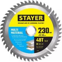 STAYER MULTI MATERIAL 230х32/30мм 48Т, диск пильный по алюминию, супер чистый рез 3685-230-32-48