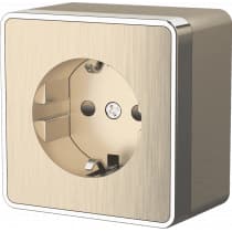 Розетка с заземлением и шторками Werkel WL15-02-02 Gallant шампань рифленый 4690389129636