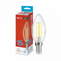 Лампа светодиодная IN HOME LED-СВЕЧА-deco 15Вт 230В Е14 6500К 1455Лм прозрачная 4690612055961