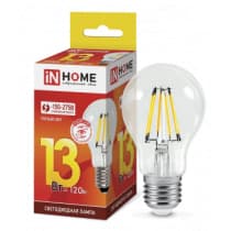 Лампа светодиодная LED-A60-deco 13Вт 230В Е27 3000К 1170Лм прозрачная IN HOME 4690612035581