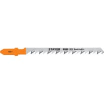 Полотна STAYER, T244D, для эл/лобзика, HCS, по дереву, ДВП, ДСП, фигур. рез, T-хвост., шаг 4мм, 75мм, 2шт 15986-4_z02