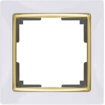 Рамка на 1 пост Werkel Snabb WL03-Frame-01-white-GD белый/золото 4690389083877