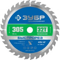 ЗУБР Быстрорез 305 x 30мм 32Т, диск пильный по дереву 36901-305-30-32_z01