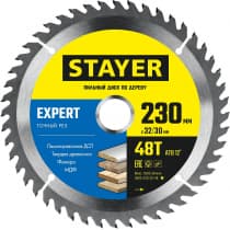 STAYER EXPERT 230 x 32/30мм 48Т, диск пильный по дереву, точный рез 3682-230-32-48_z01