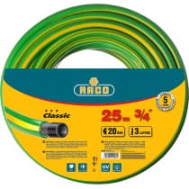 Шланг поливочный Raco O 3/4" x 25 м, 20 атм., 3-x слойный, армированный, CLASSIC 40306-3/4-25_z01