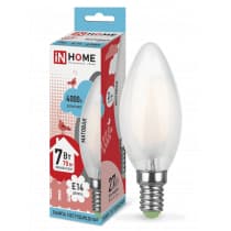 Лампа светодиодная LED-СВЕЧА-deco 7Вт 230В Е14 4000К 630Лм матовая IN HOME 4690612006789