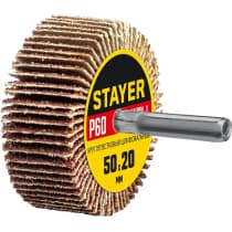 Круг шлифовальный STAYER лепестковый, на шпильке, P60, 50х20 мм 36607-060
