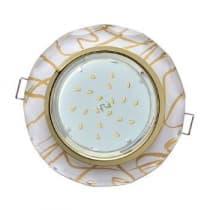 Встраиваемый светильник Ecola GX53 H4 5313 Glass золото/белый FG53RCECH