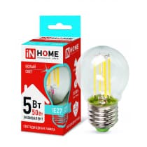 Лампа светодиодная LED-ШАР-deco 5Вт 230В Е27 4000К 450Лм прозрачная IN HOME 4690612007717